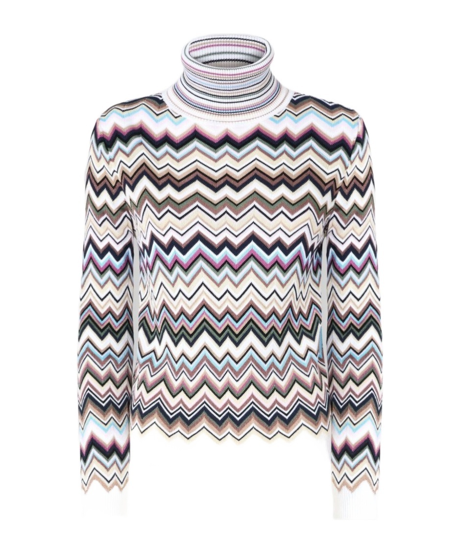 Missoni Zigzag Roll-neck Sweater In Multi