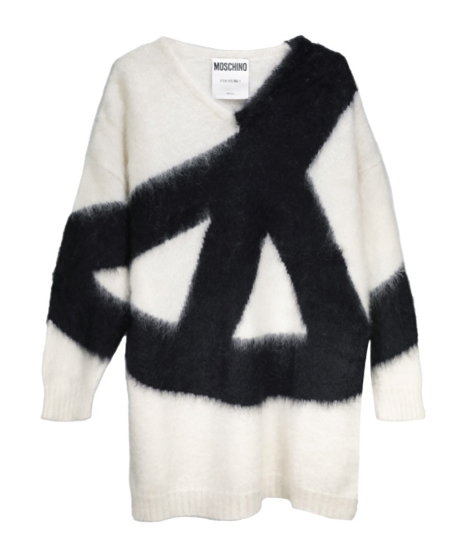 Moschino Chic Knit Dress For Women In Soft Mohair Blend In Black