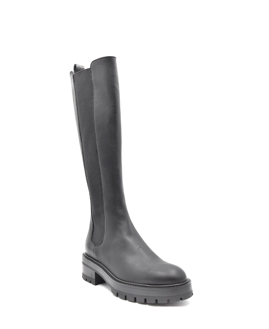 Shop Aquazzura Mid-calf Leather Boots In Black