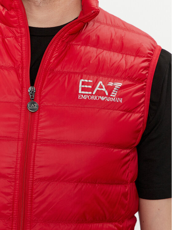 Ea7 Core Identity Puffer Gilet In Red