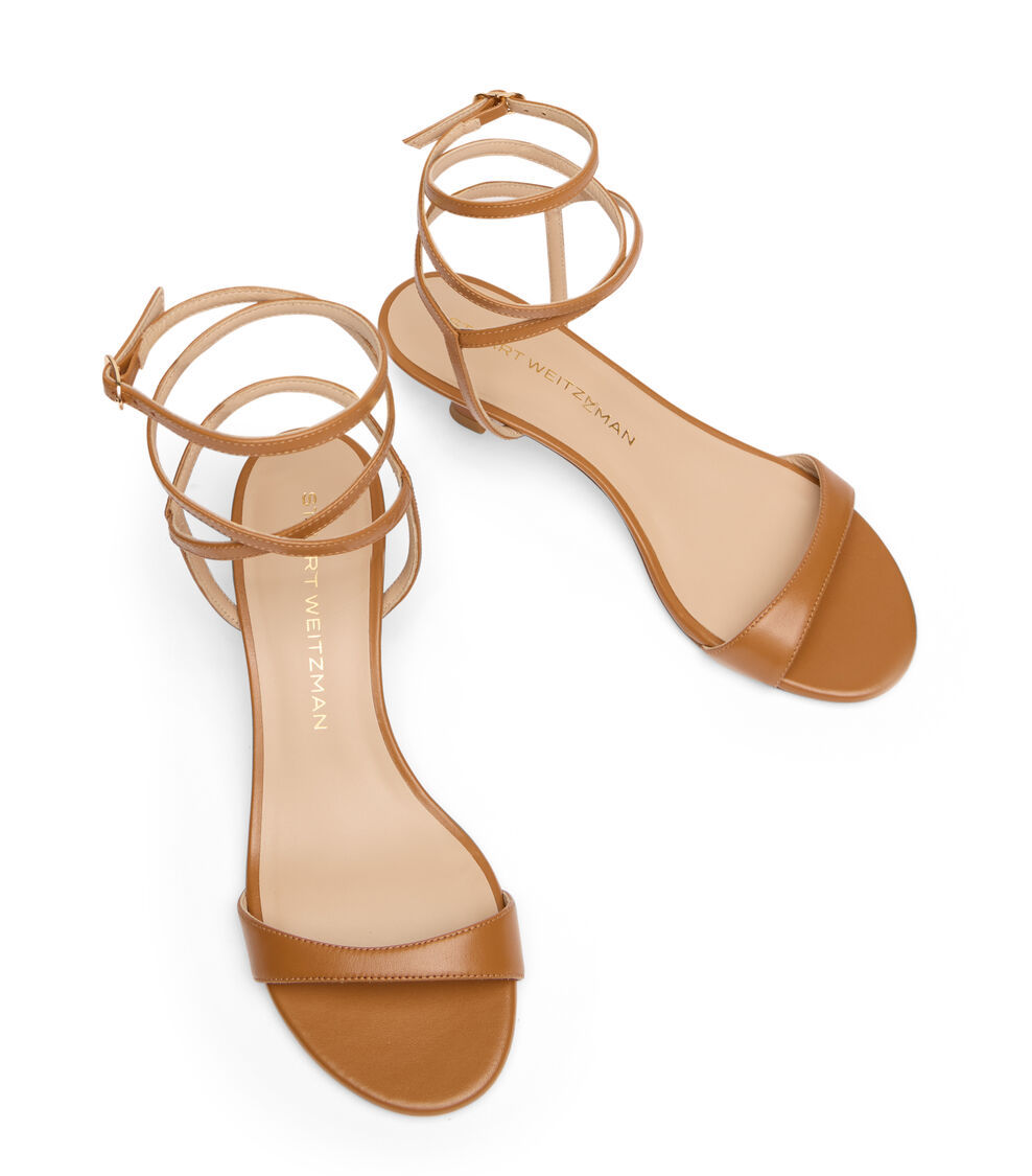 Stuart Weitzman Wrap Leather Sandals In Brown