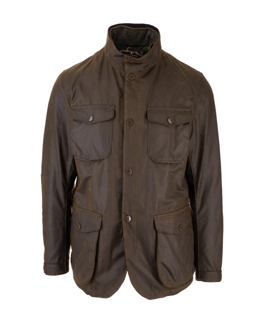 Barbour Ogston Waxed Jacket In Black