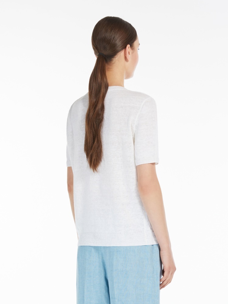 Weekend Max Mara Item O-neck Short-sleeved T-shirt In White