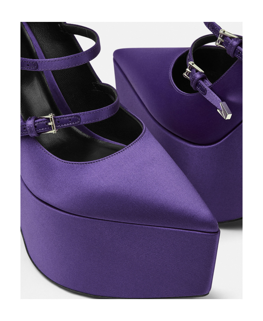 Versace Purple Pointed Toe Pumps In Purple