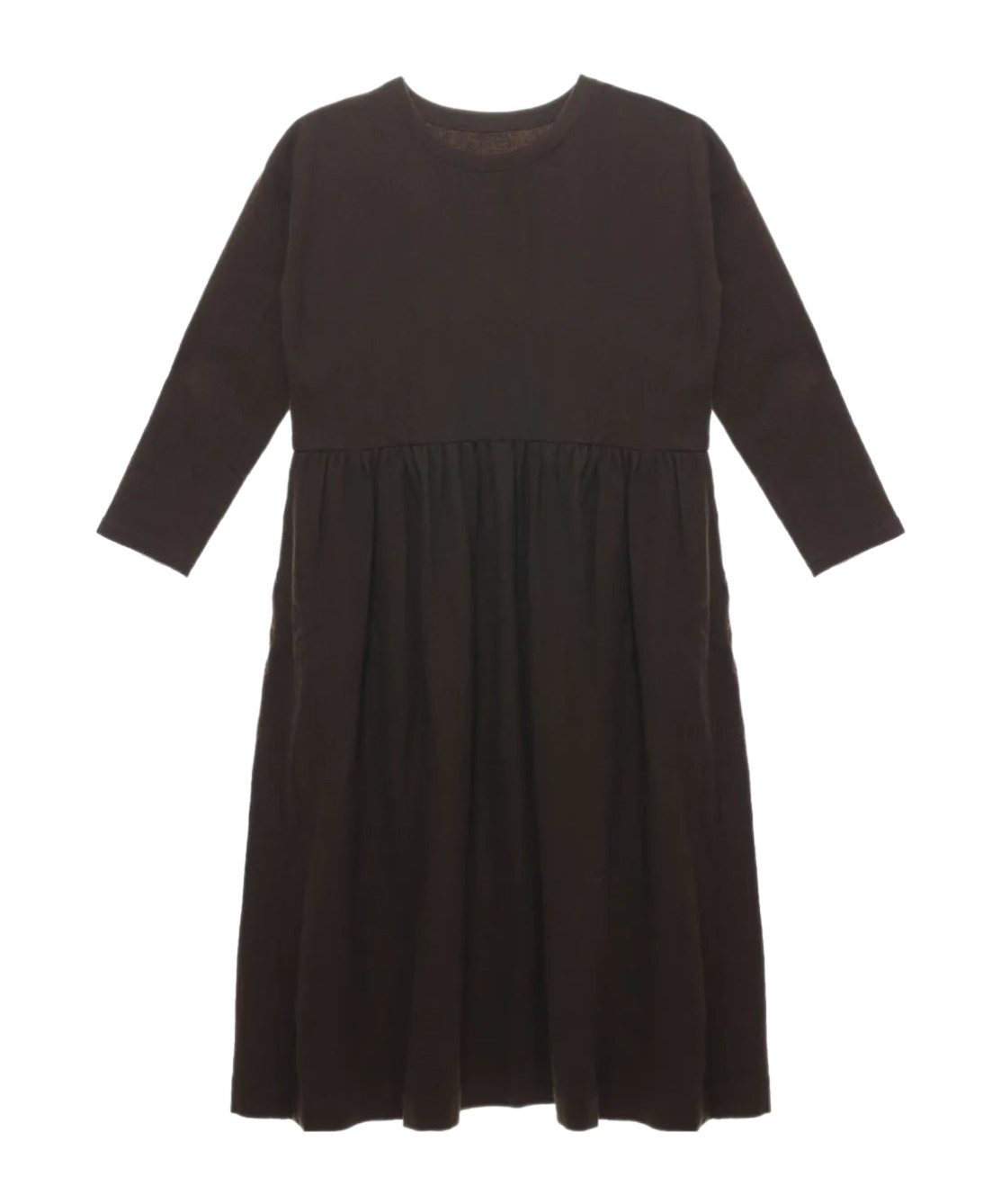 Uma Wang Alexa Long-sleeve Midi Dress In Brown