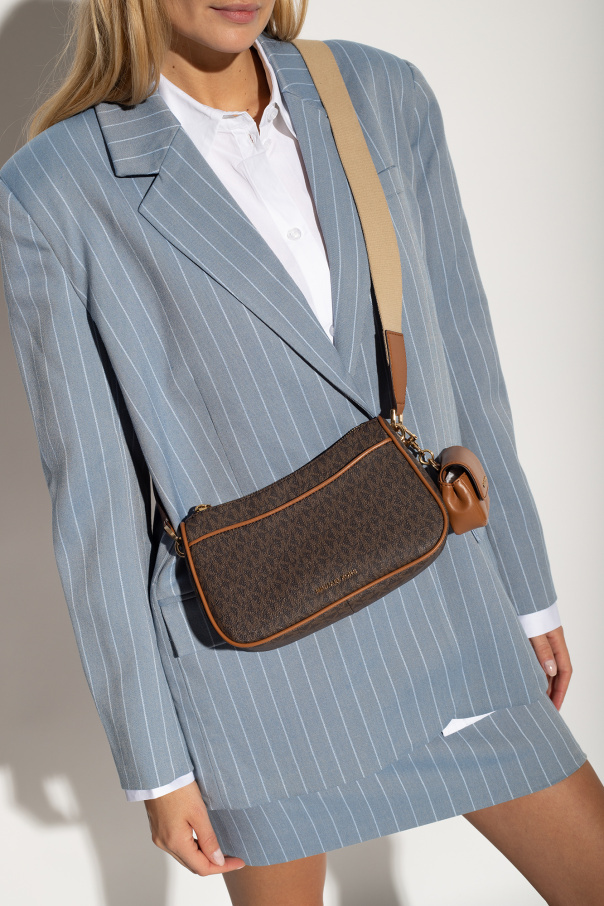Michael Michael Kors Monogram-pattern Crossbody Bag In Brown