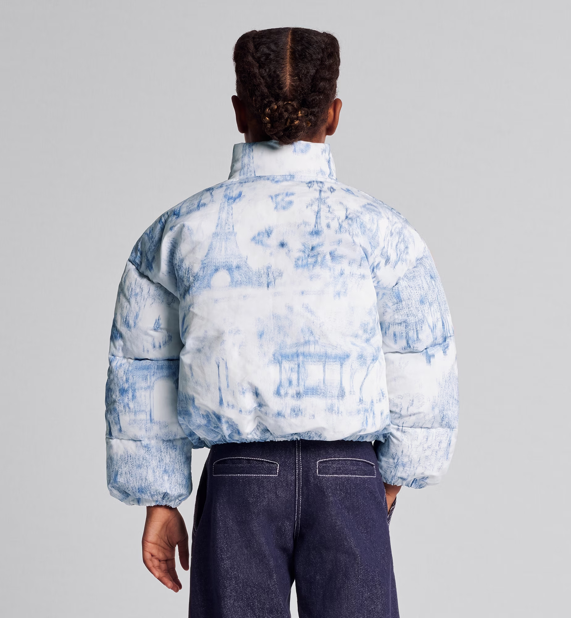 Dior Vertical Collar Zipper Down Jacket In White