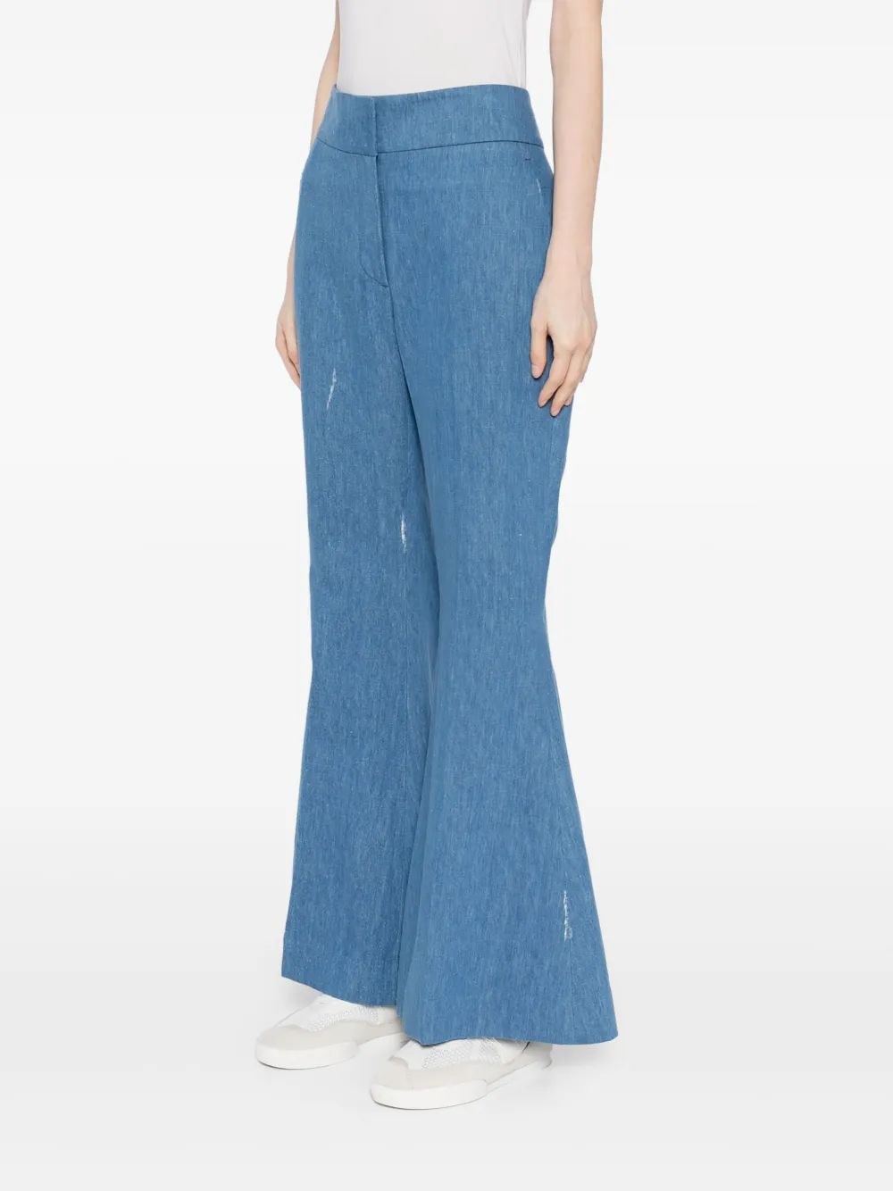 Gabriela Hearst Blue Flared Marsh Pants In Multi