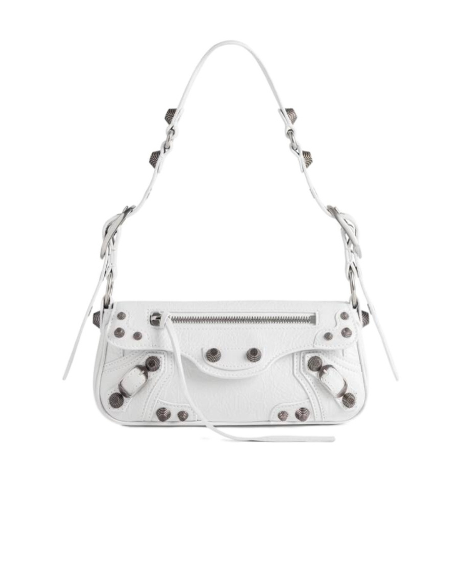 Balenciaga Extra Small Le Cagole Lambskin Leather Shoulder Bag In White