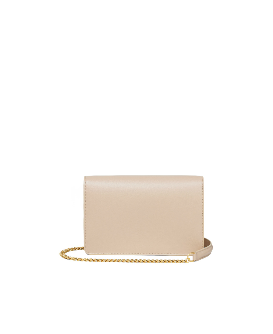 Celine Margo Shiny Chain Wallet In Nude