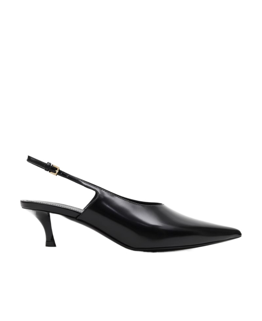 Givenchy Show Kitten-heel Slingback Leather Pumps In Black