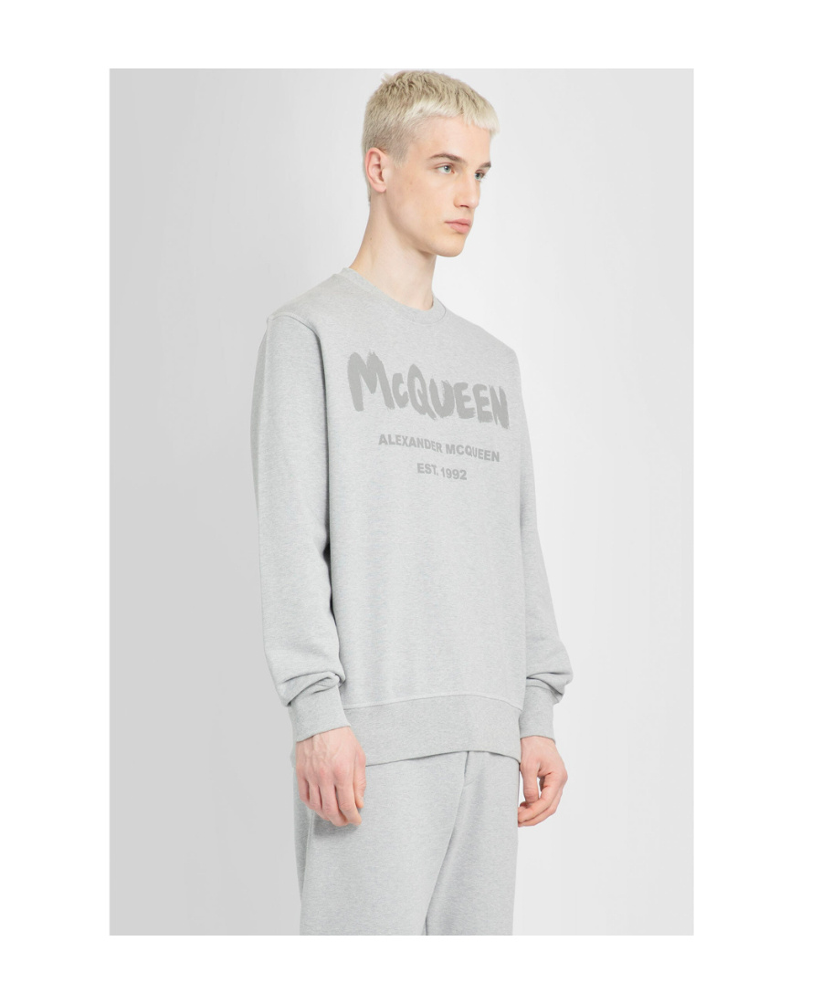 Alexander Mcqueen Logo Printed Crewneck Sweatshirt In White
