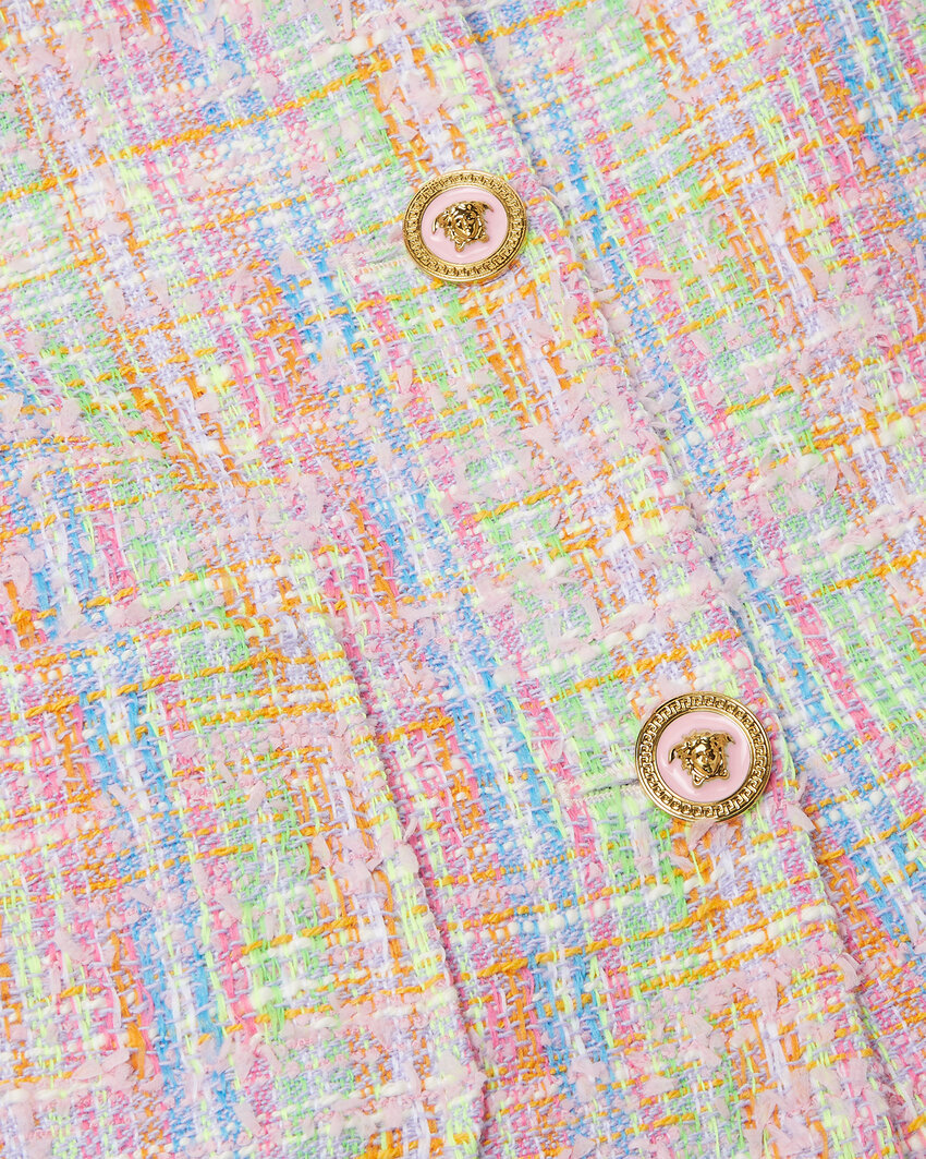 Versace Tweed Check Jacket In Multi
