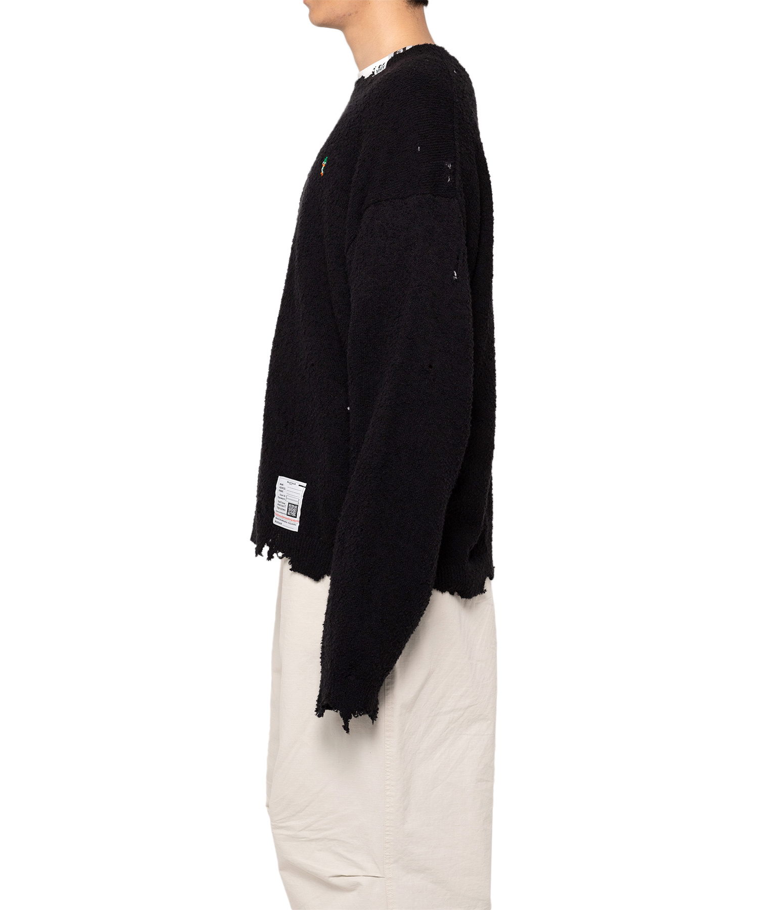 Miharayasuhiro Maison Mihara Yasuhiro Destroyed Crewneck Pullover In Black