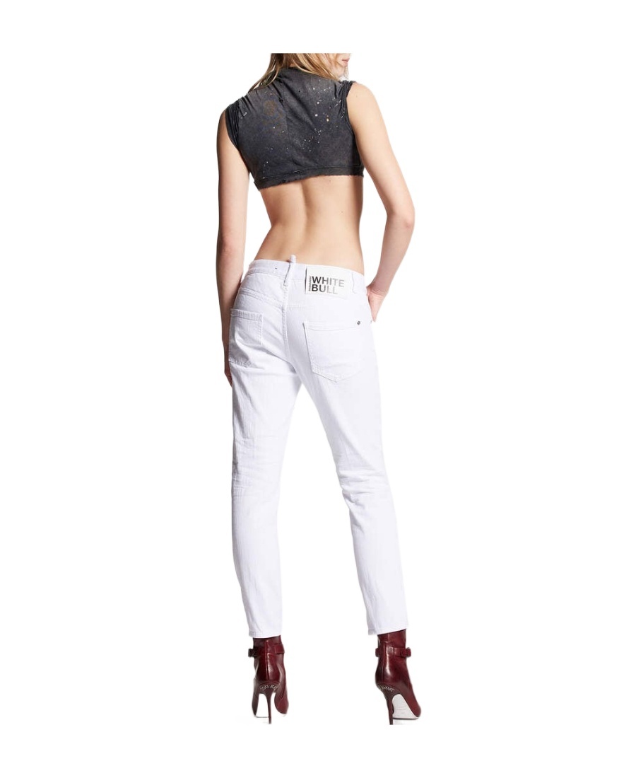 Dsquared2 Straight-leg Cropped Jeans In Multicolor