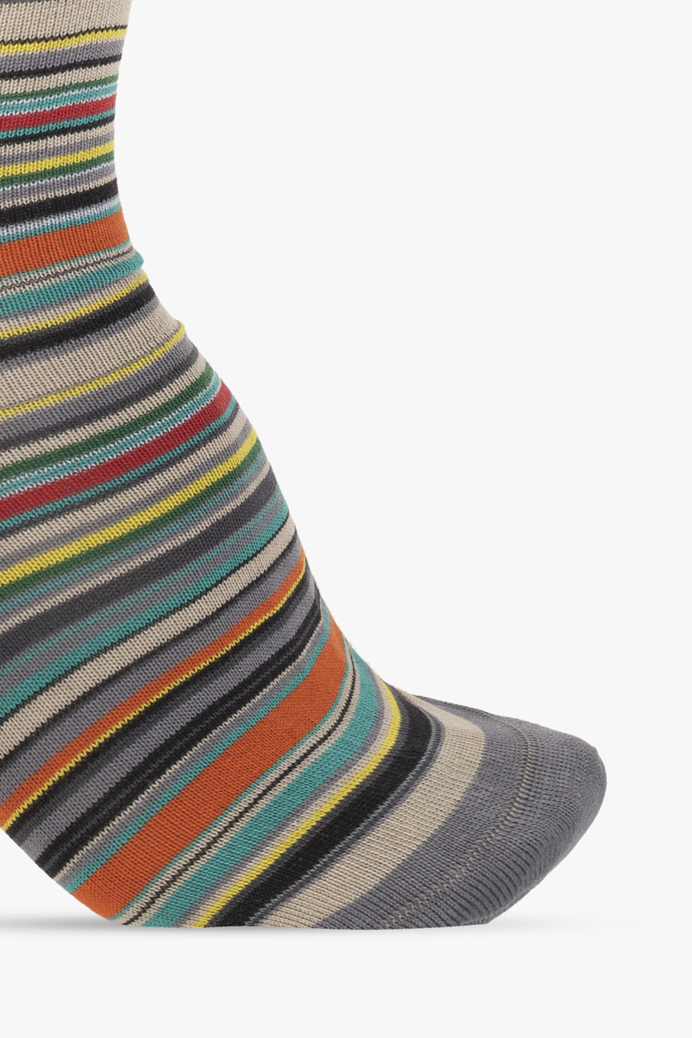Paul Smith Six-pack Multicolor Signature Stripe Socks In Gray