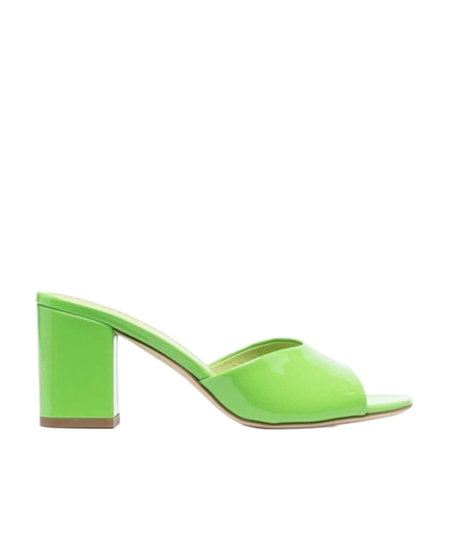Shop Paris Texas Anja Leather Mules In Green