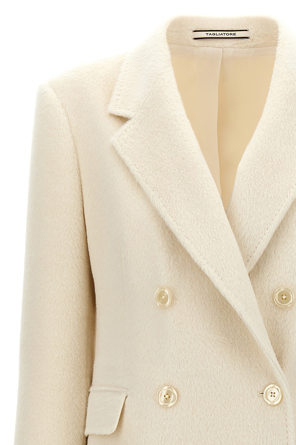 Tagliatore Double-breasted Coat In Nude