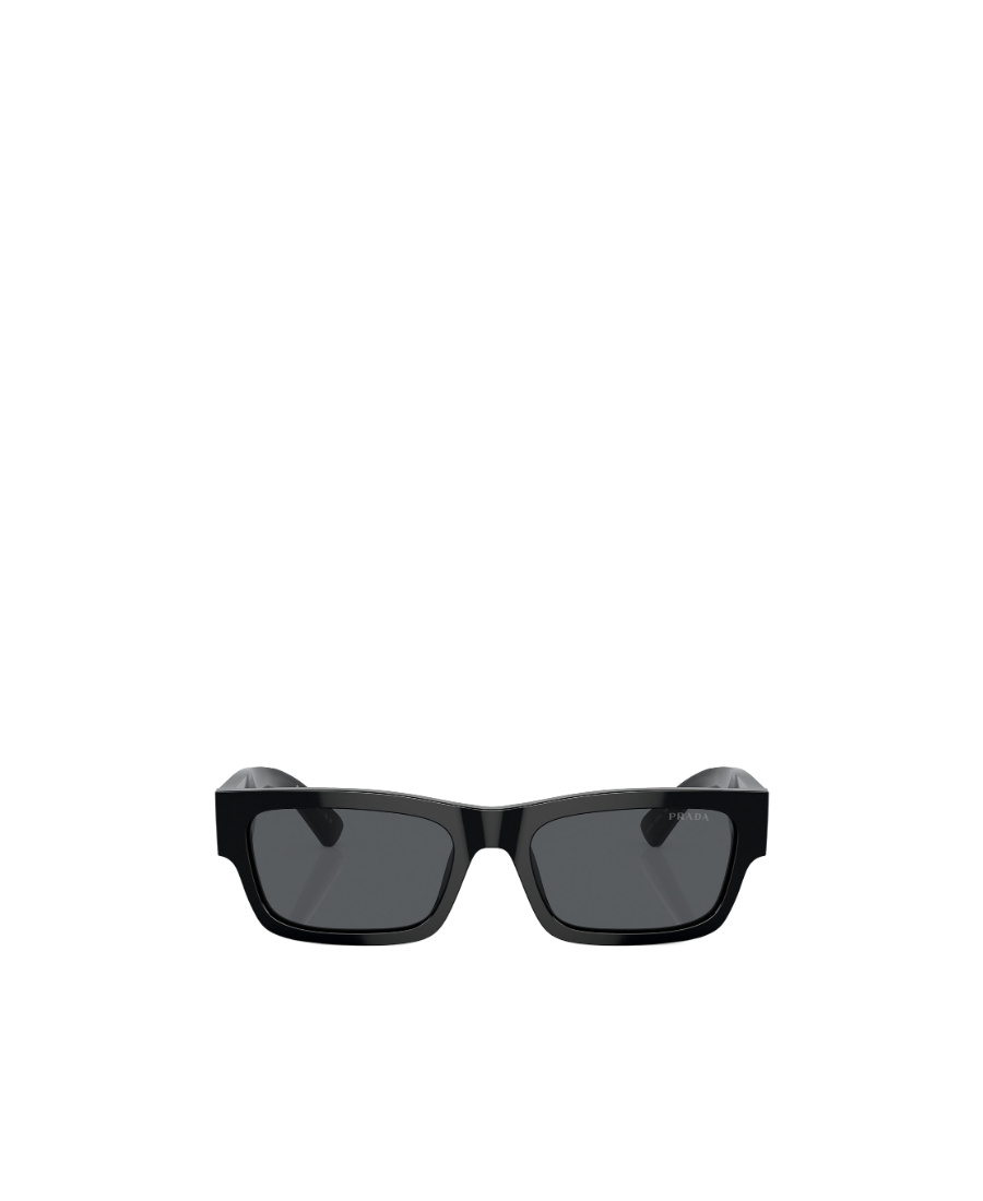 Prada Logo-engraved Rectangle-frame Sunglasses In Gray