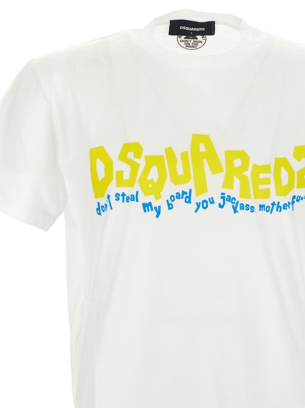 Dsquared2 Crew Neck Cool Fit T-shirt With Printed Logo In White