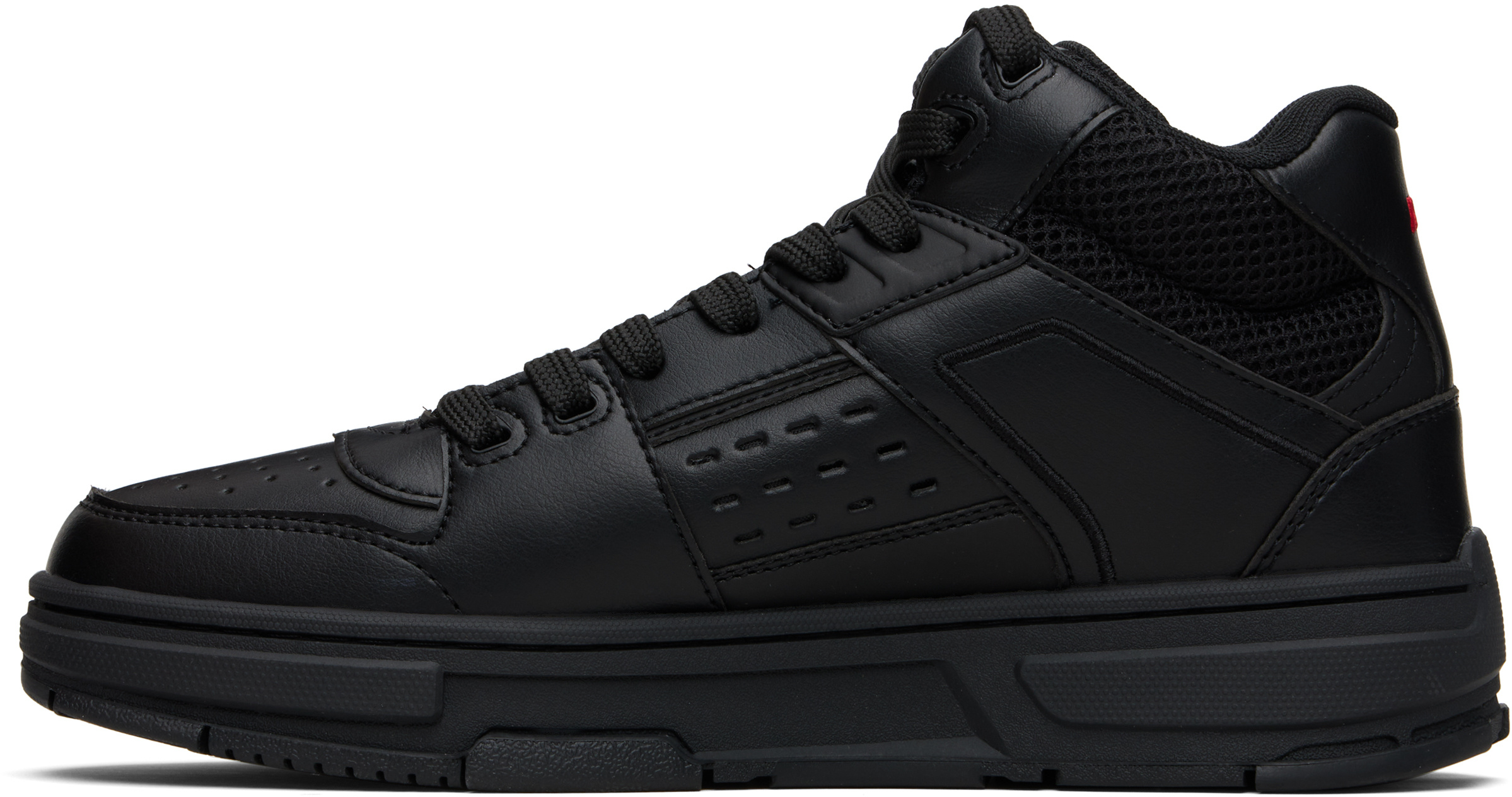 Hugo Boss Faux Leather High-top Sneakers In Black