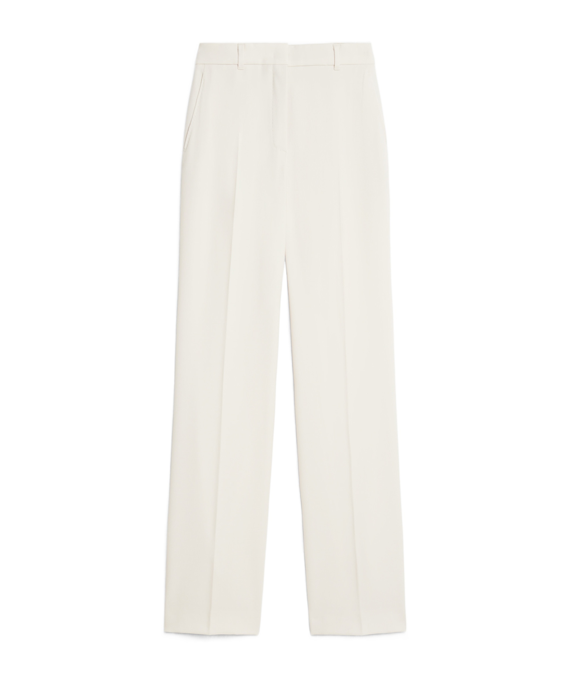 Max Mara Wide-leg Wool Casual Pants In White