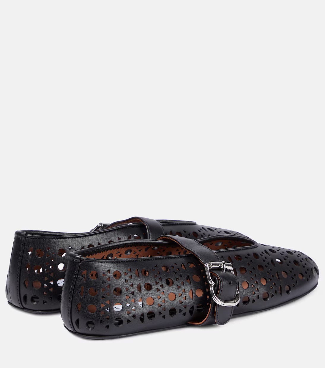Alaïa Vienne Cutout Mary Jane Ballerina Flats In Multi