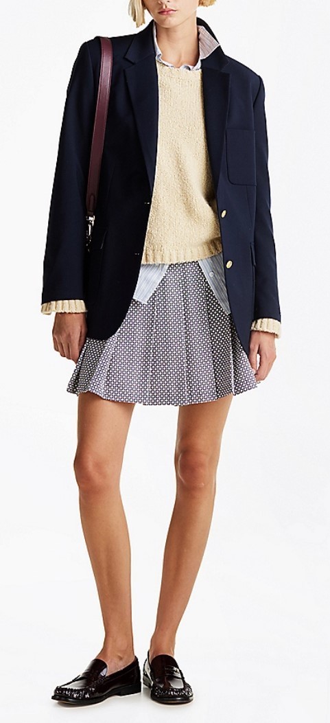 Tommy Hilfiger Pleated Miniskirt In Gray