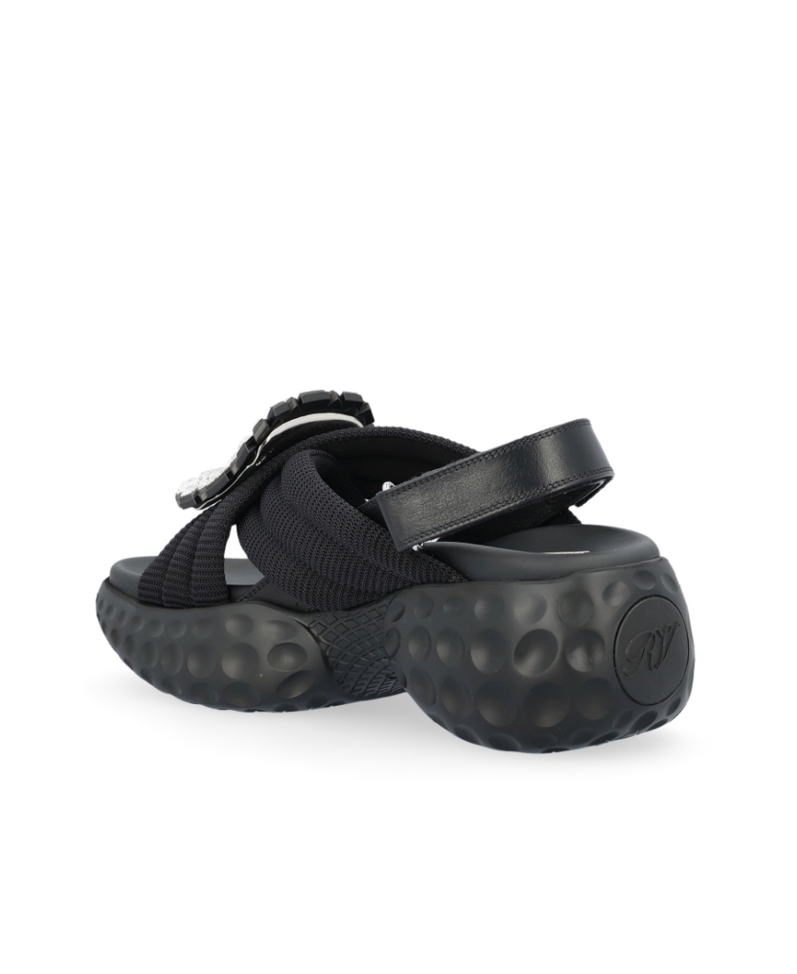 Roger Vivier 40mm Viv Run Scuba Sandals In Black