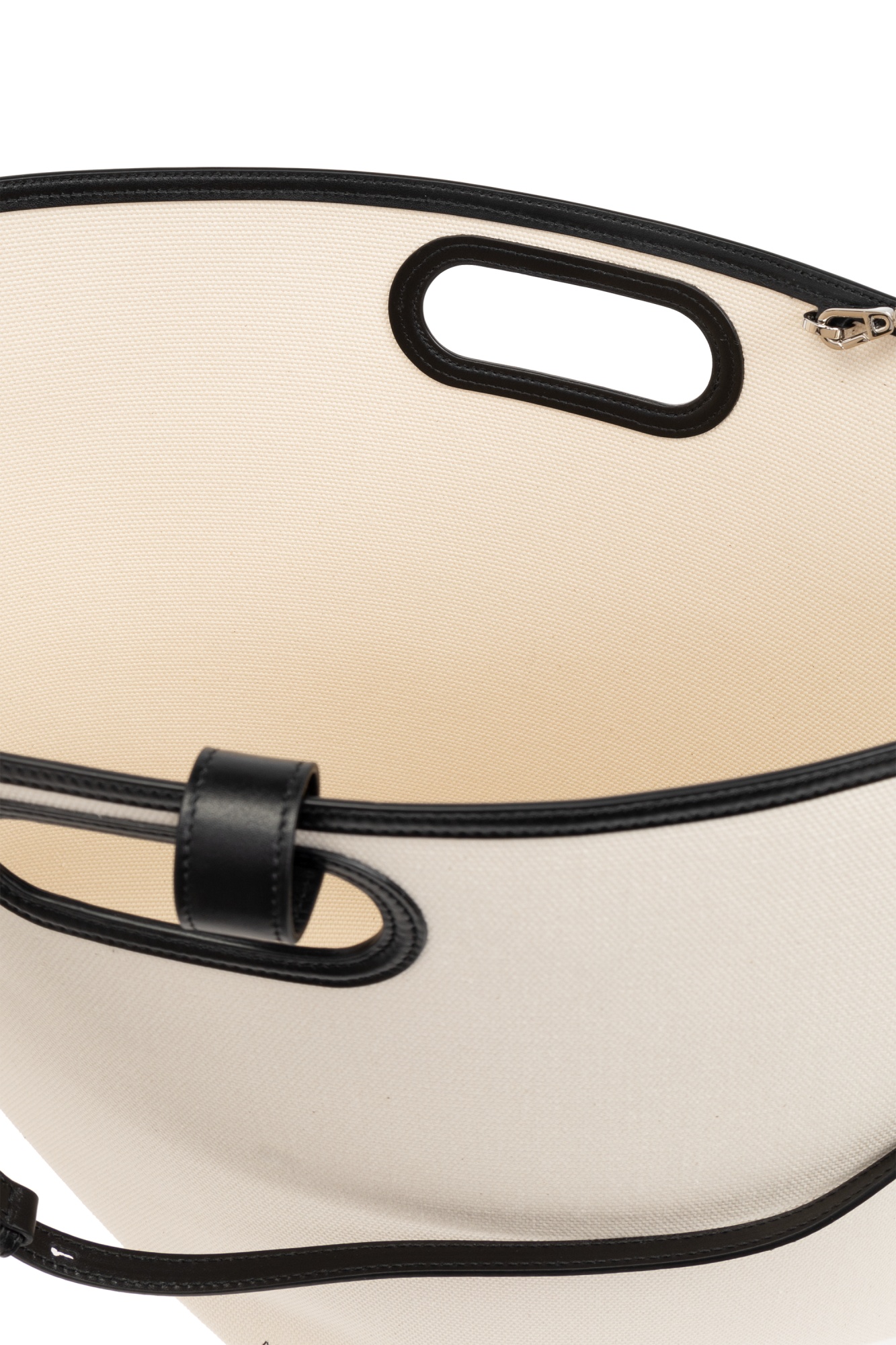 Alaïa Folded Large Leather-trimmed Canvas Tote Bag In White