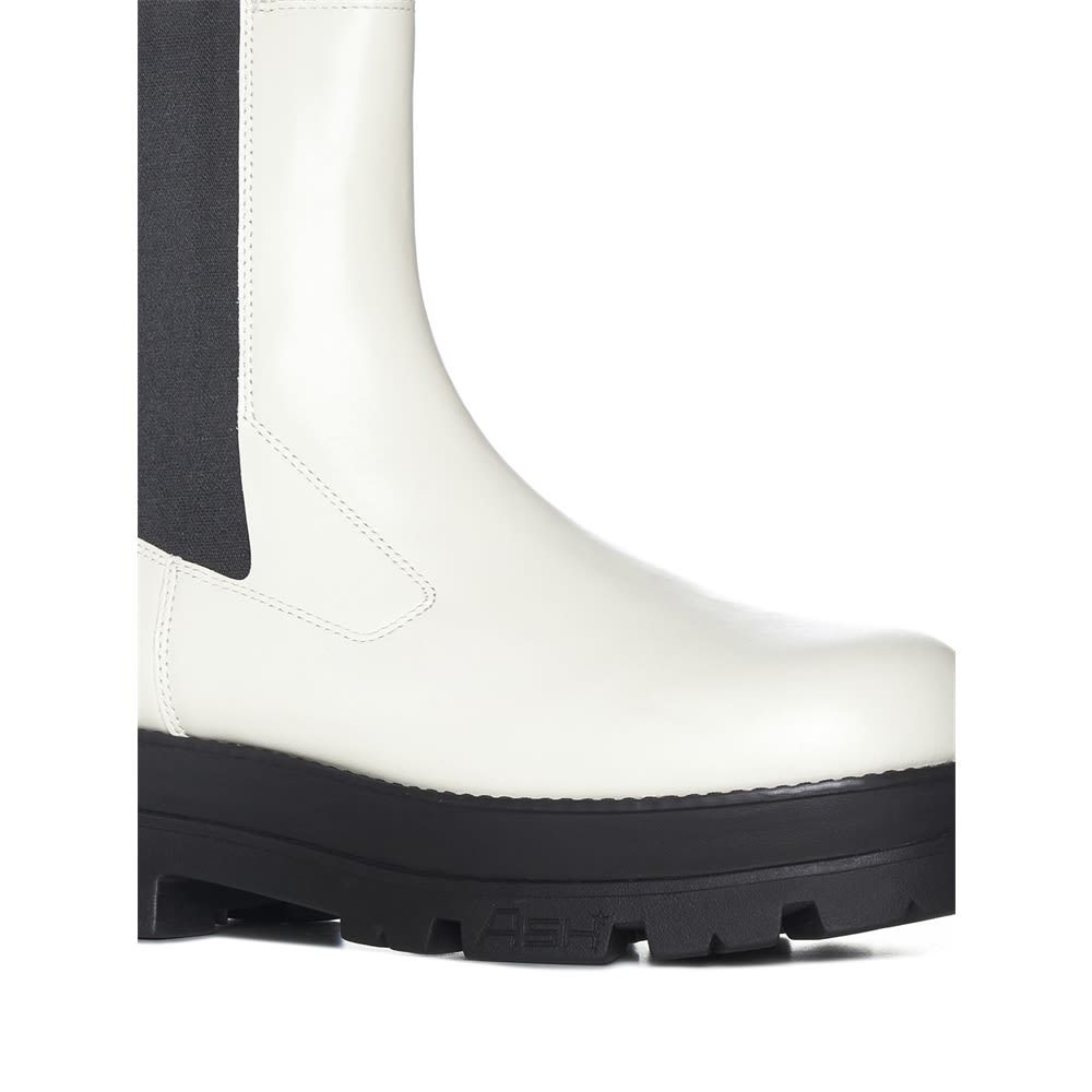 Ash Chunky Sole Ankle Boot In White