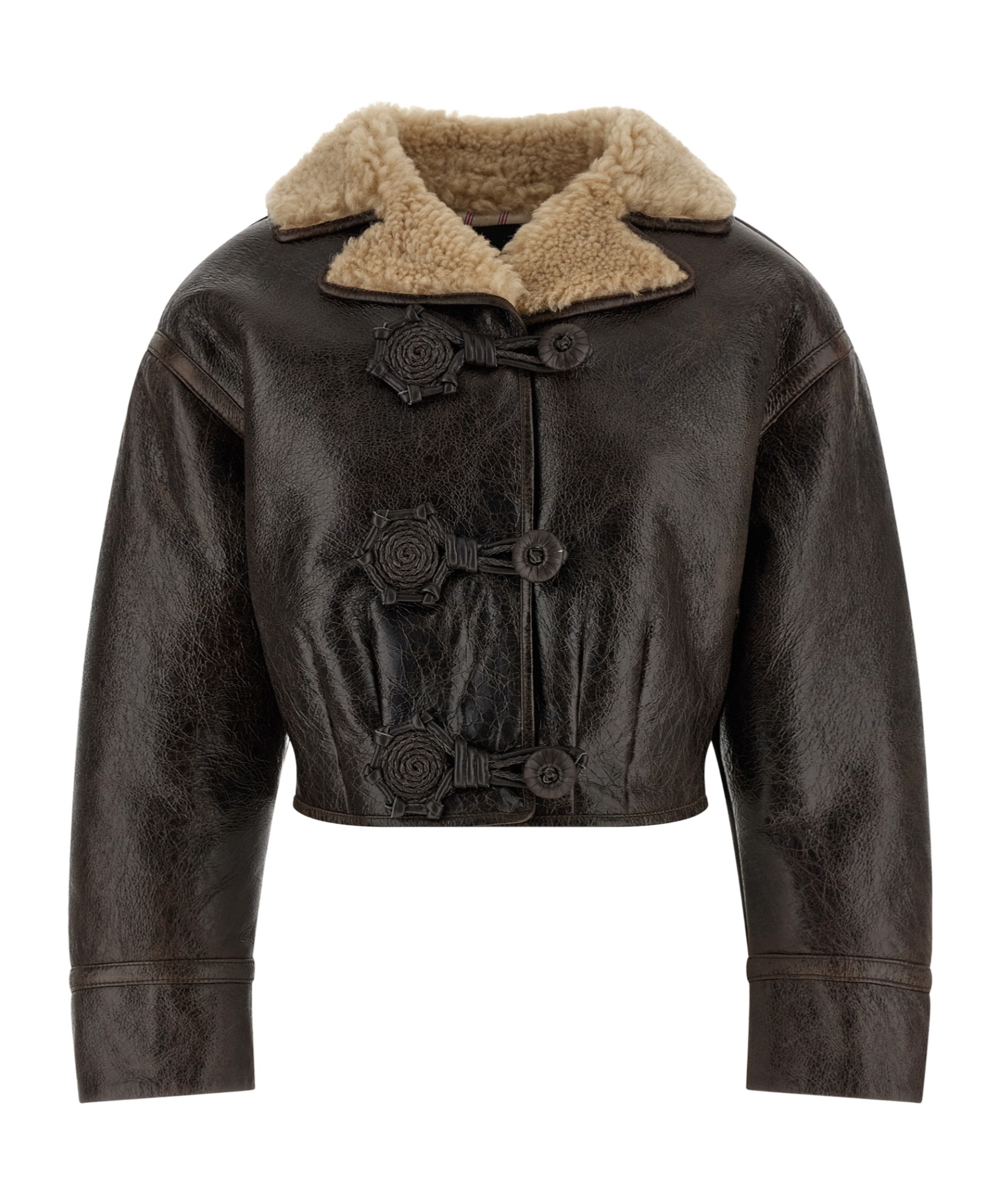 Etro Sheepskin Jacket Featuring Wool Insert In Brown