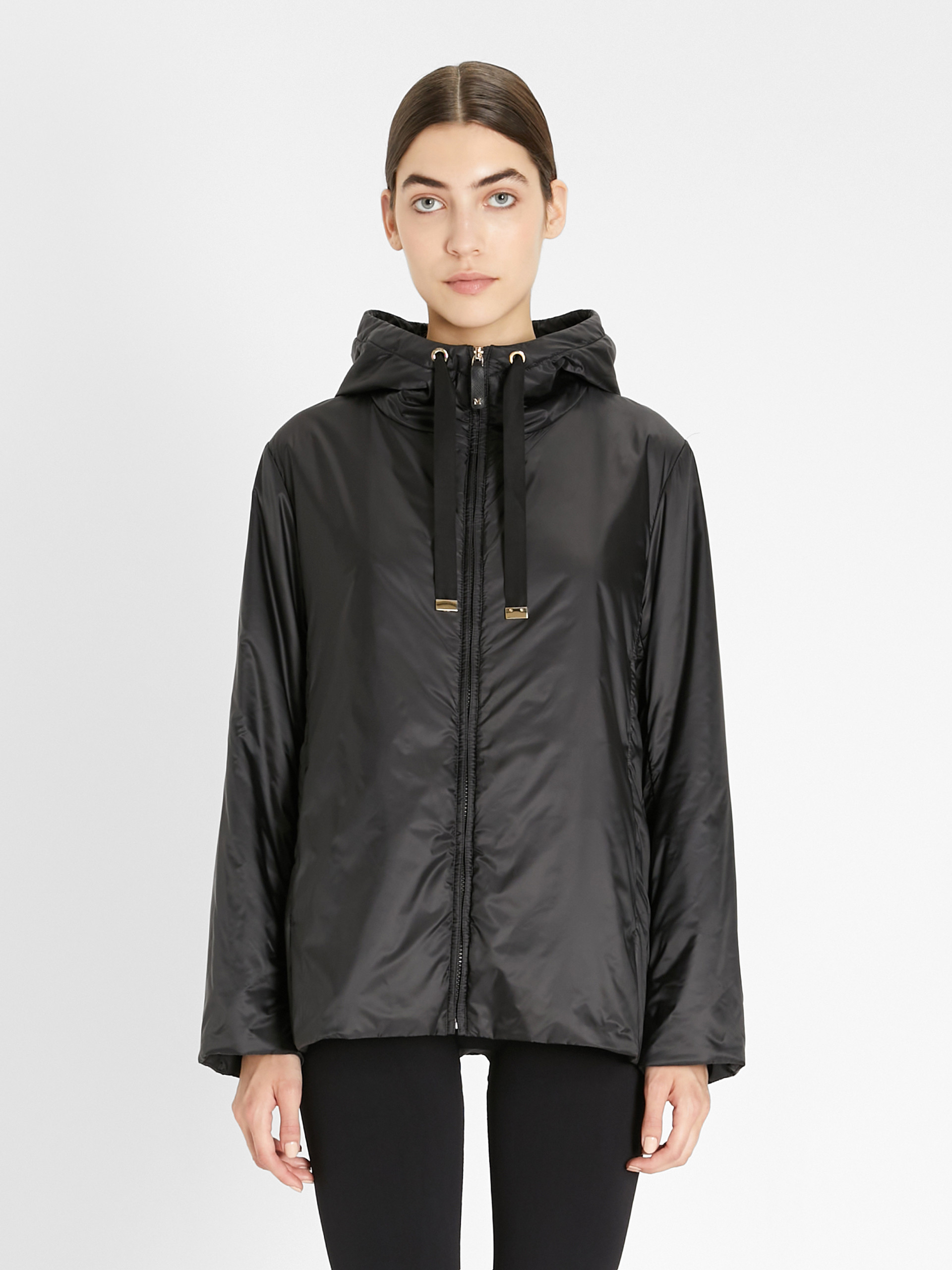 Shop Max Mara The Cube Drawstring Zip-up Jacket In Black
