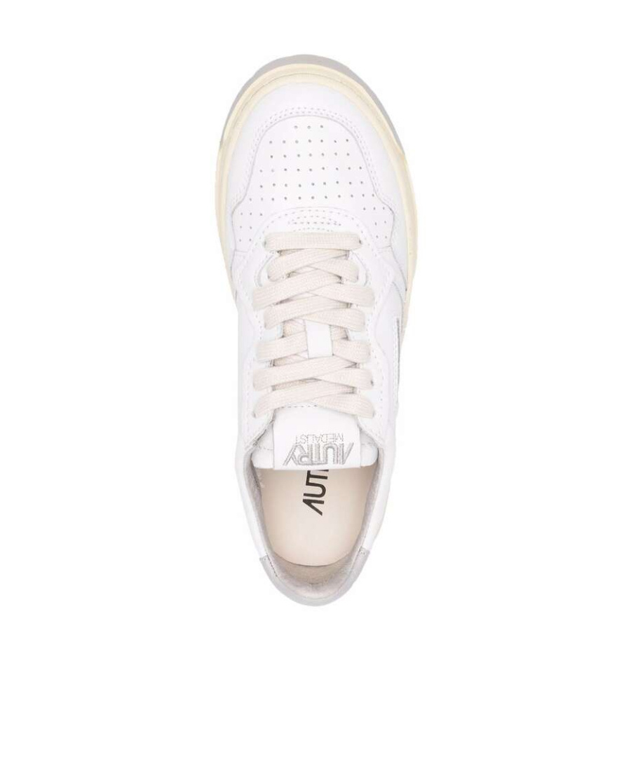 Shop Autry Logo-patch Lace-up Sneakers In White