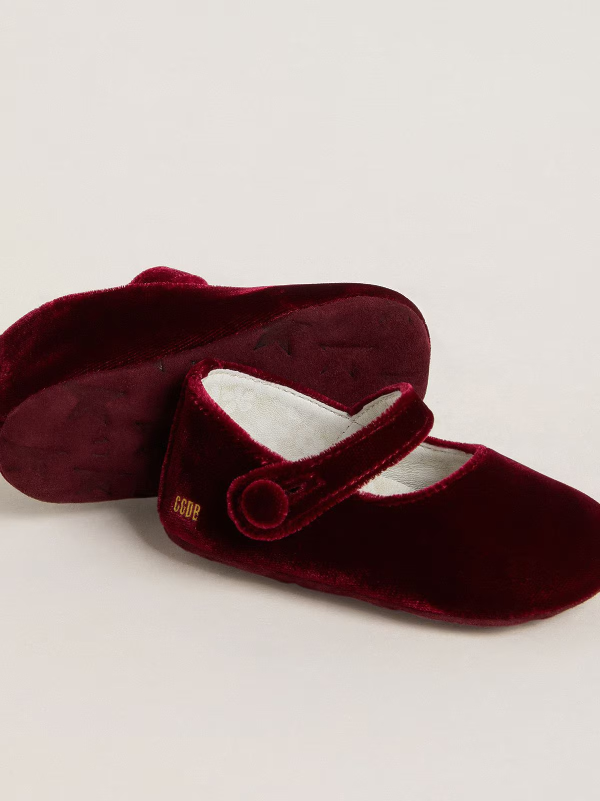 Golden Goose Sofi Velvet Strap Ballerina In Red