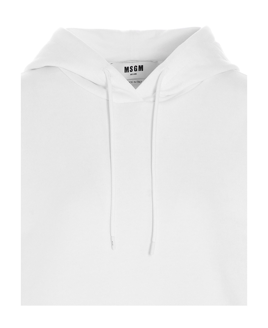 Msgm Logo Hooded Sweater In White