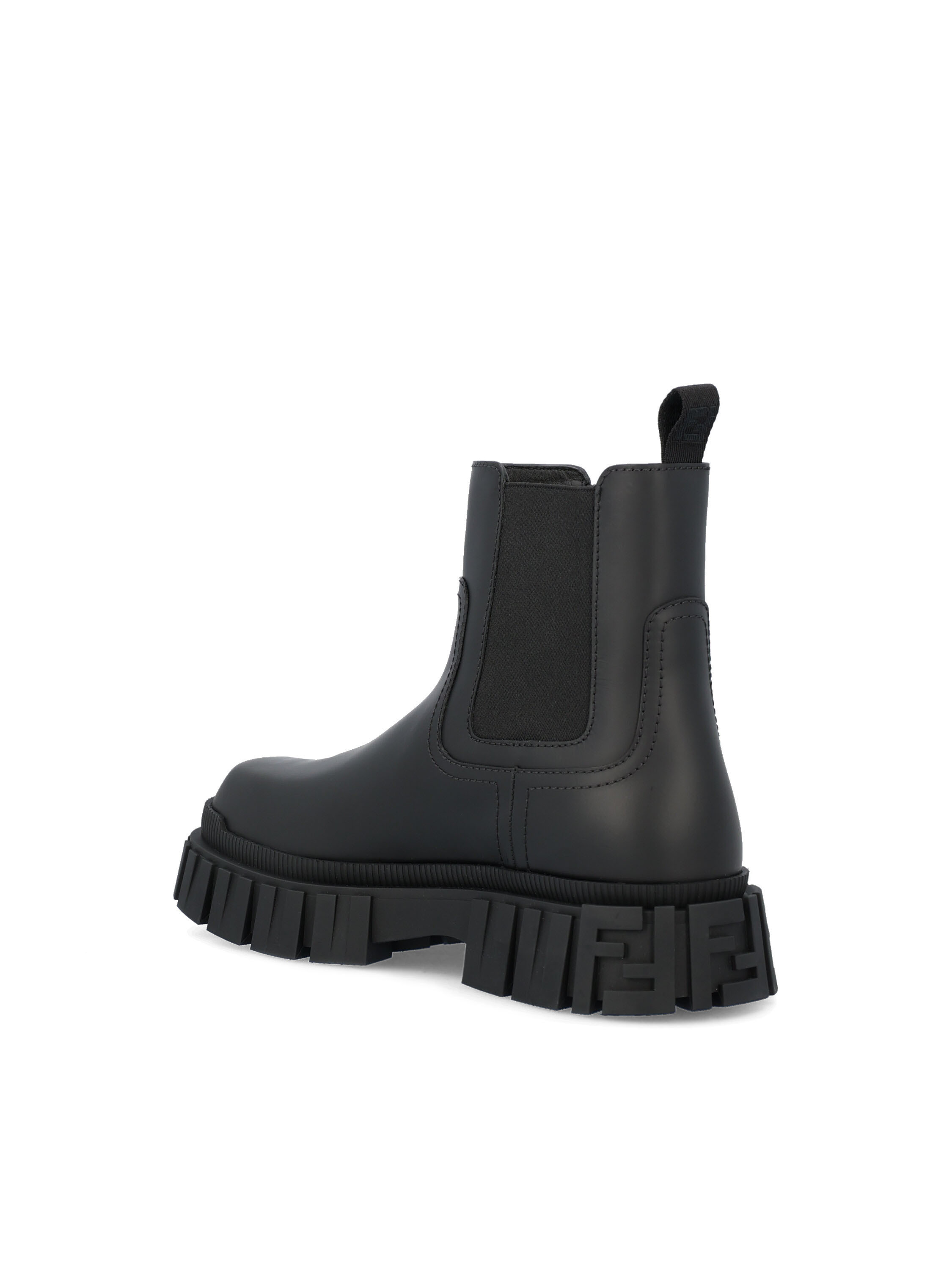 Fendi Leather Slip-on Ankle Boots In Black
