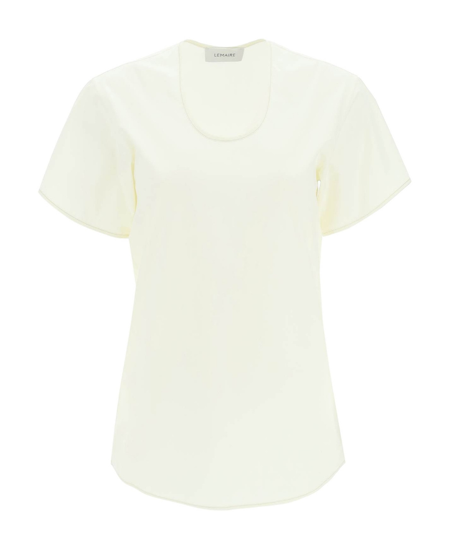 Lemaire U-neck Short-sleeved T-shirt In White