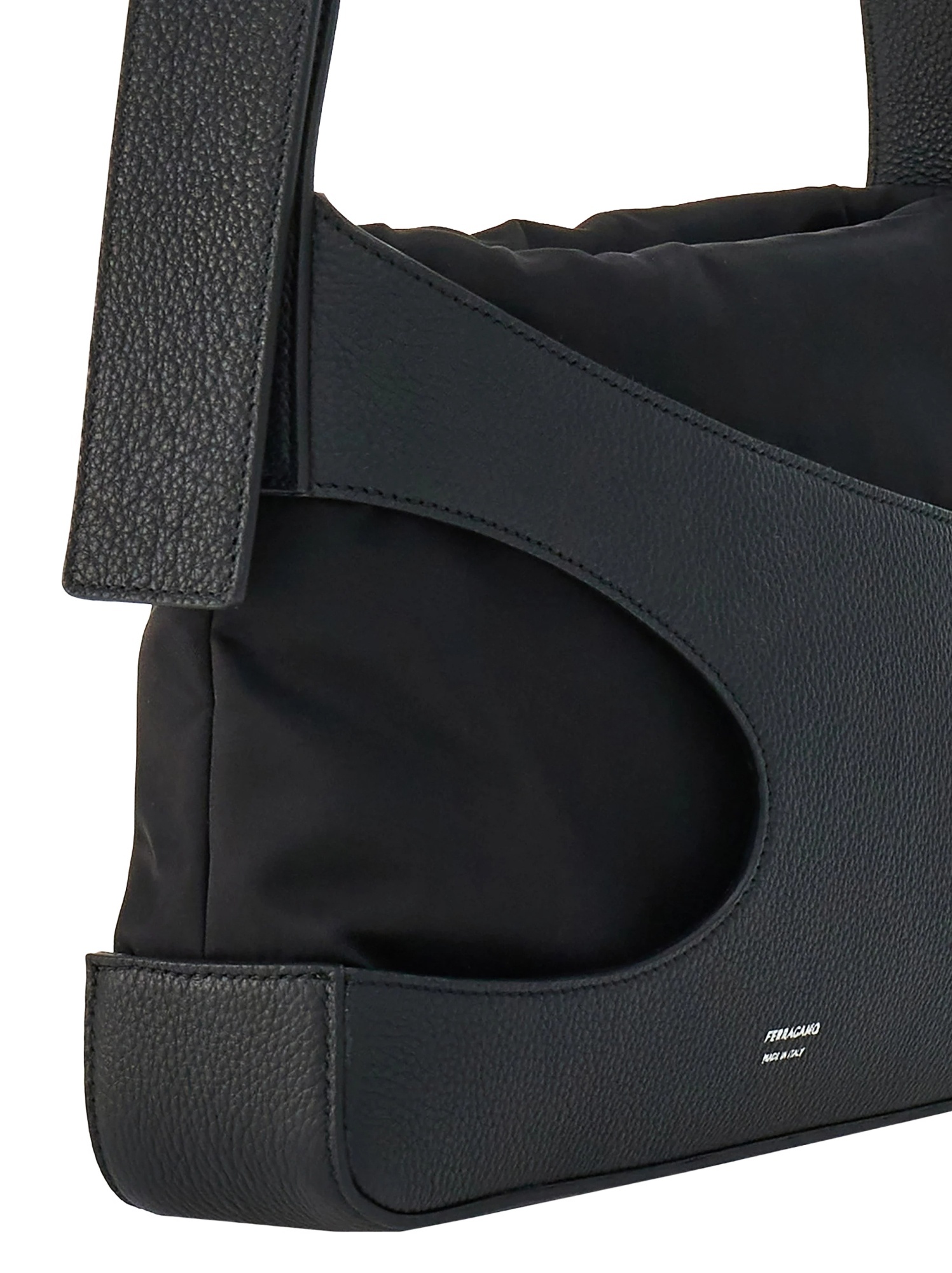 Ferragamo Hollowed-out Detail Satchel In Black