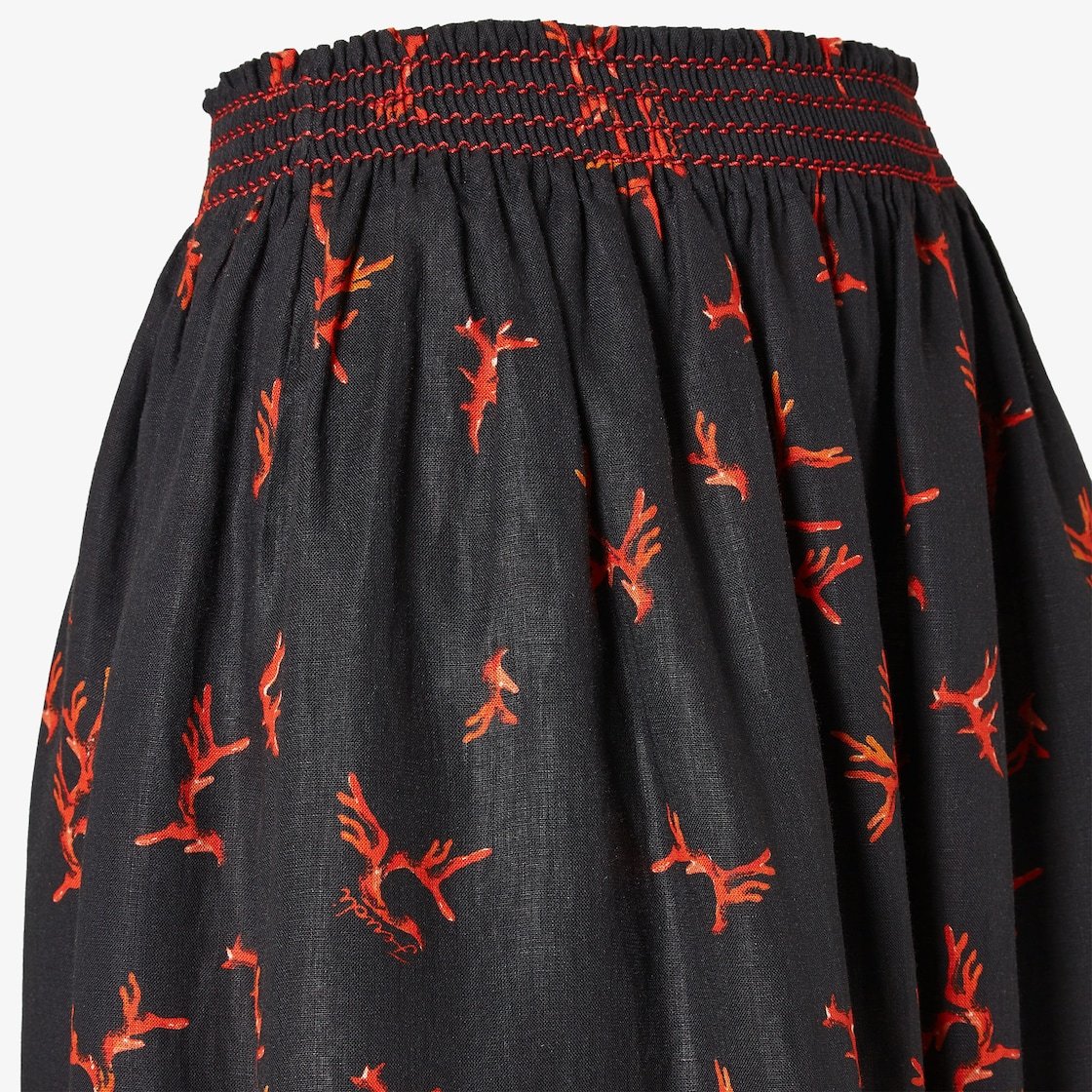 Fendi Floral Maxi Skirt Made From Linen