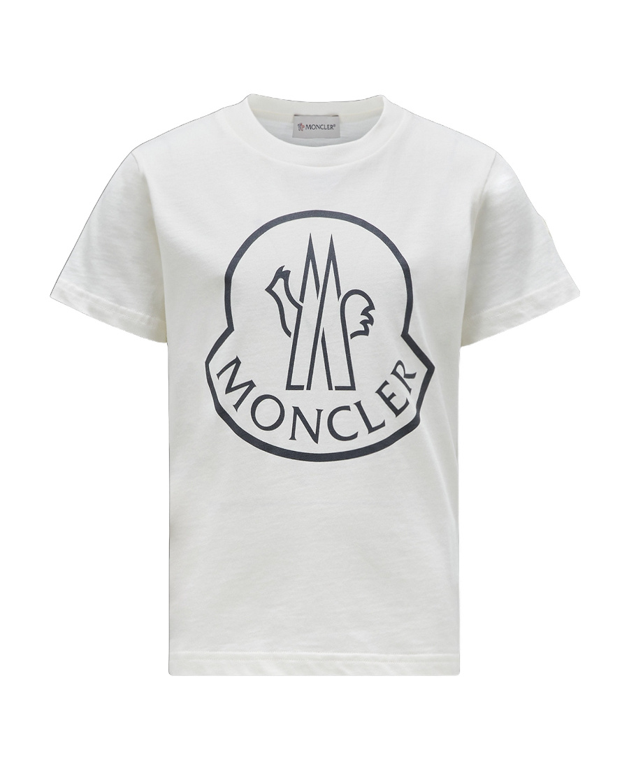 Moncler Boys White Kids Logo-print Short-sleeve Cotton-jersey T-shirt 4-14 Years In White