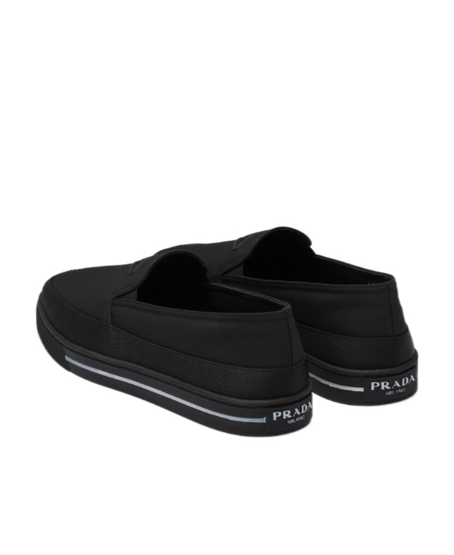 Prada Nylon Slip-on Sneakers In Black