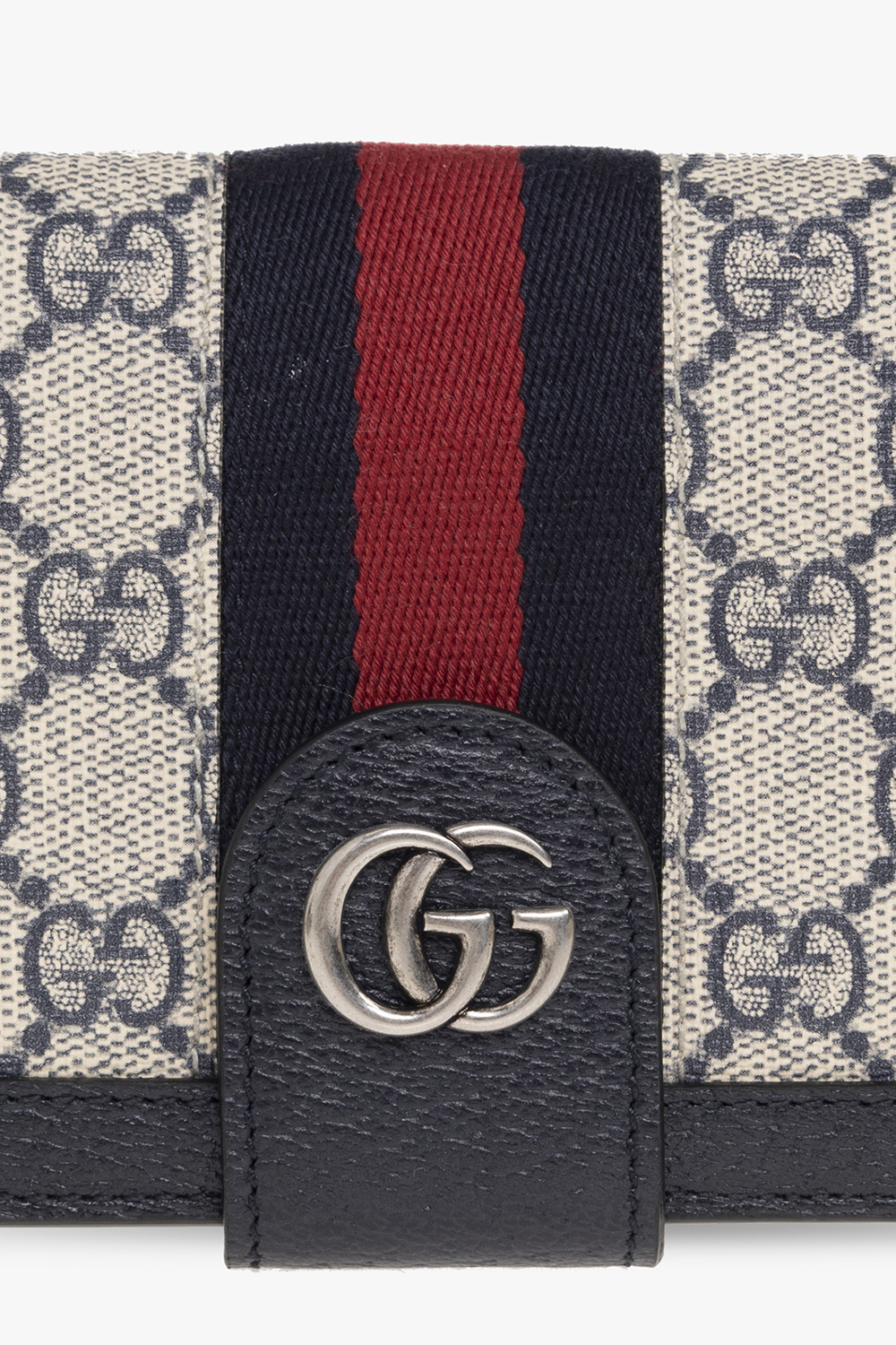 Shop Gucci Ophidia Foldover Wallet In Black