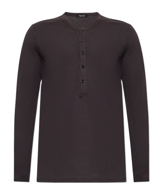 Tom Ford Long Sleeve T-shirt In Brown