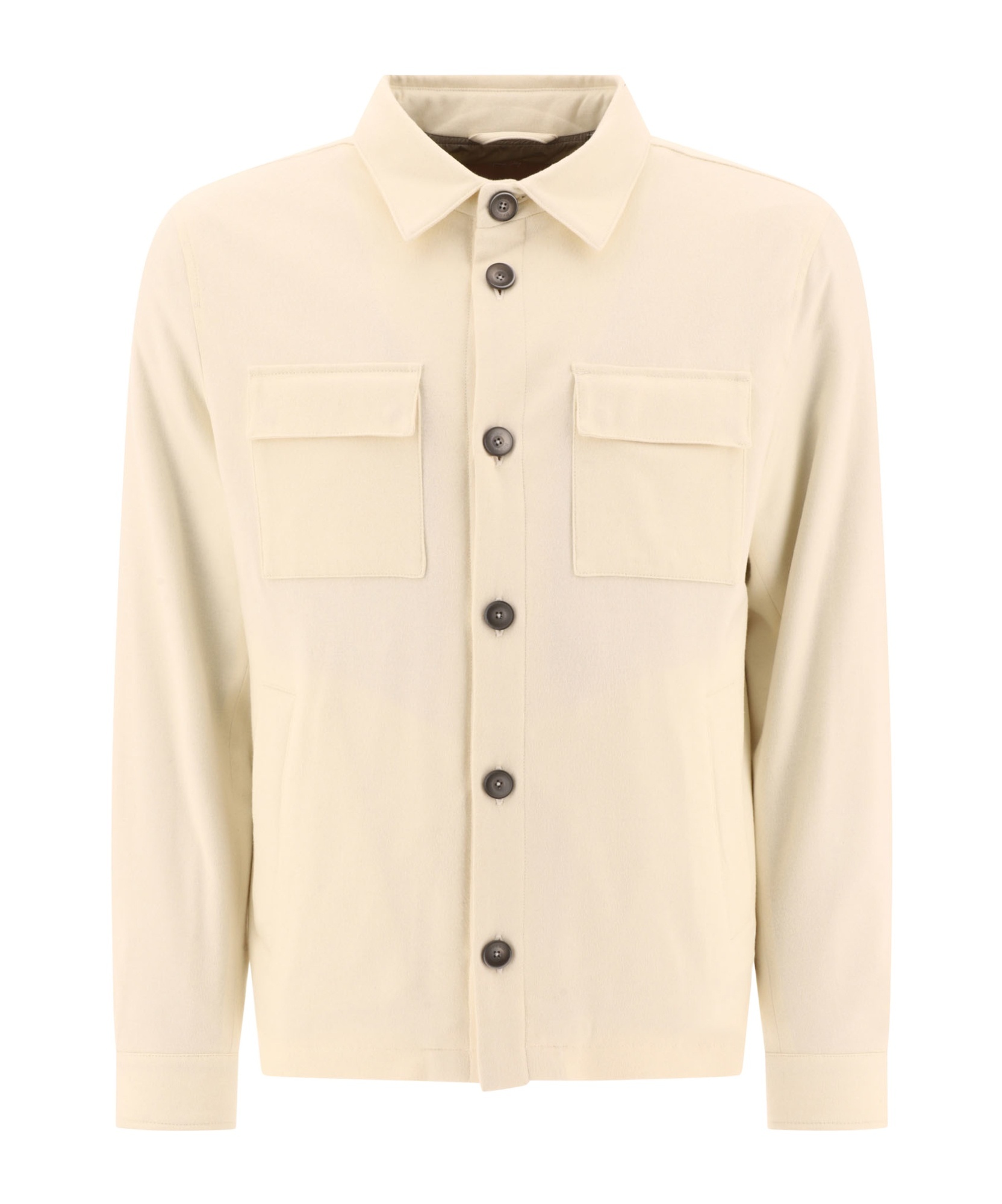 Herno Men's Quilted Shirt-style Jacket In Nude