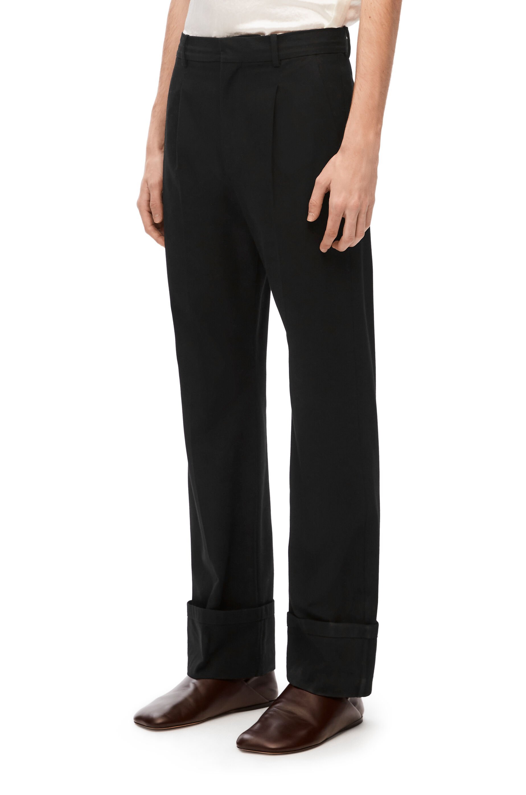 LOEWE FISHERMAN TURN-UP TROUSERS IN COTTON