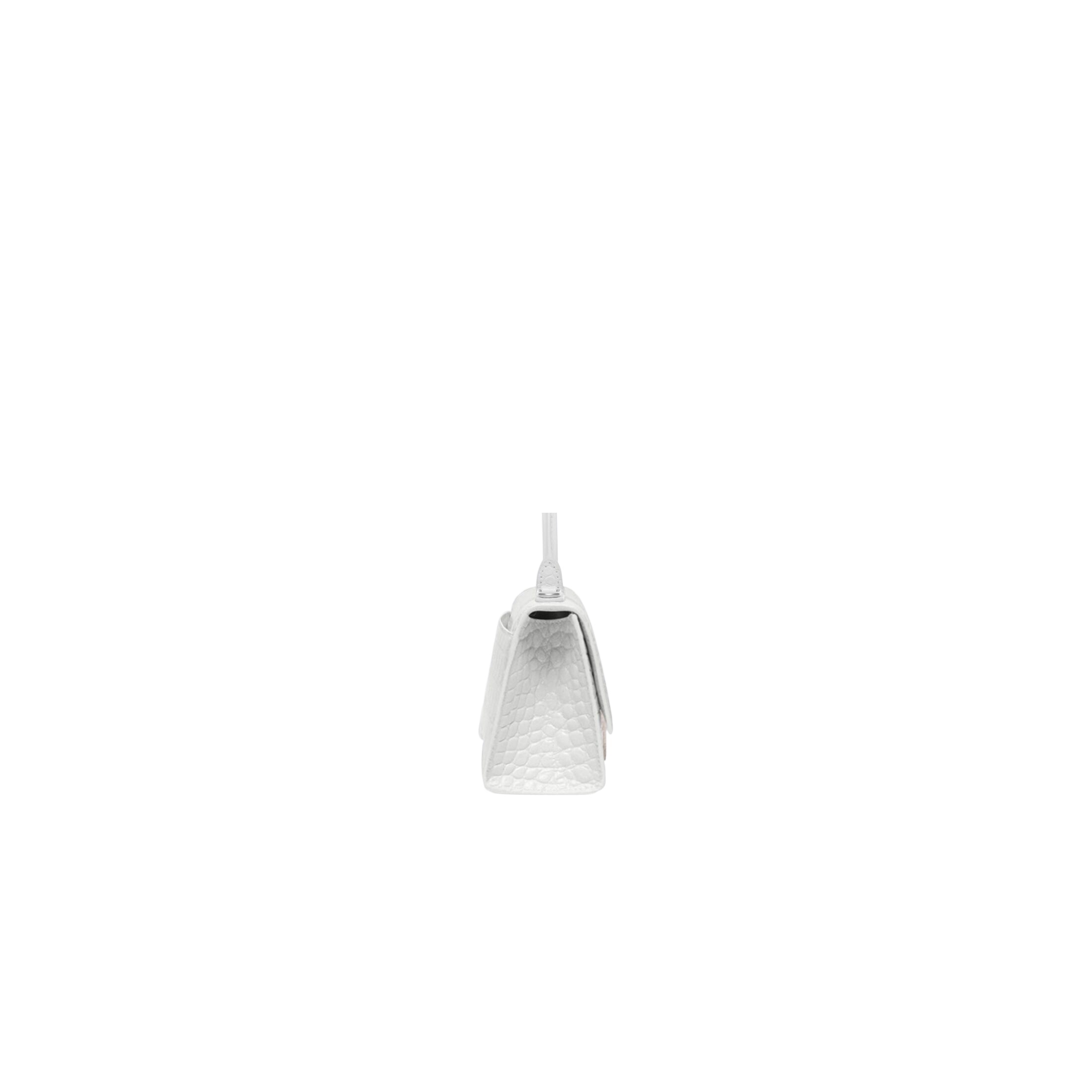 Balenciaga Borsetta Hourglass Xs Con Lavorazione Coccodrillo Da Donna In Bianco In White