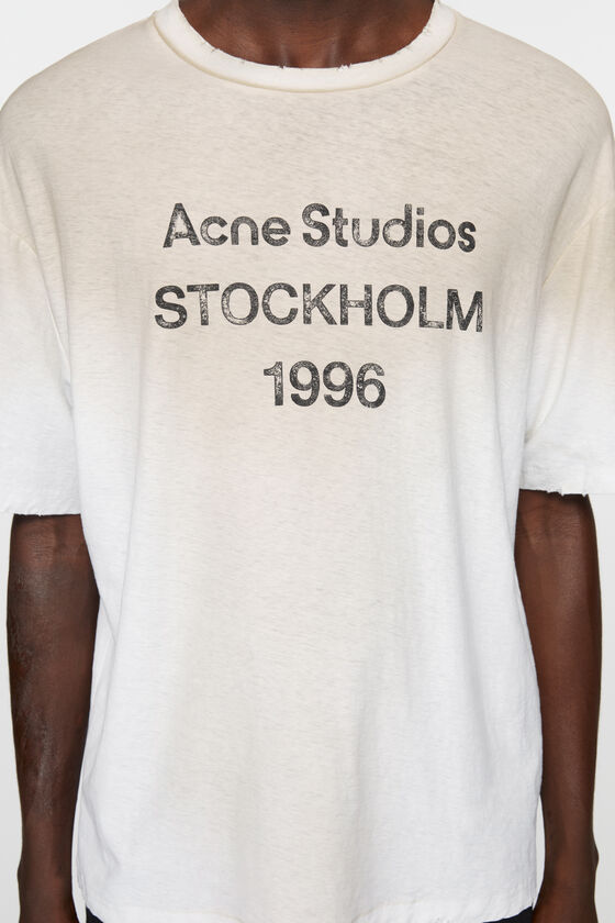 Acne Studios Exford 1996 Mélange Cotton T-shirt In White