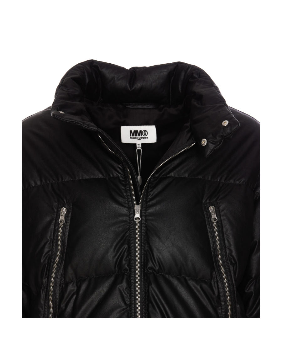 Mm6 Maison Margiela Zipper Long-sleeved Down Jacket In Black