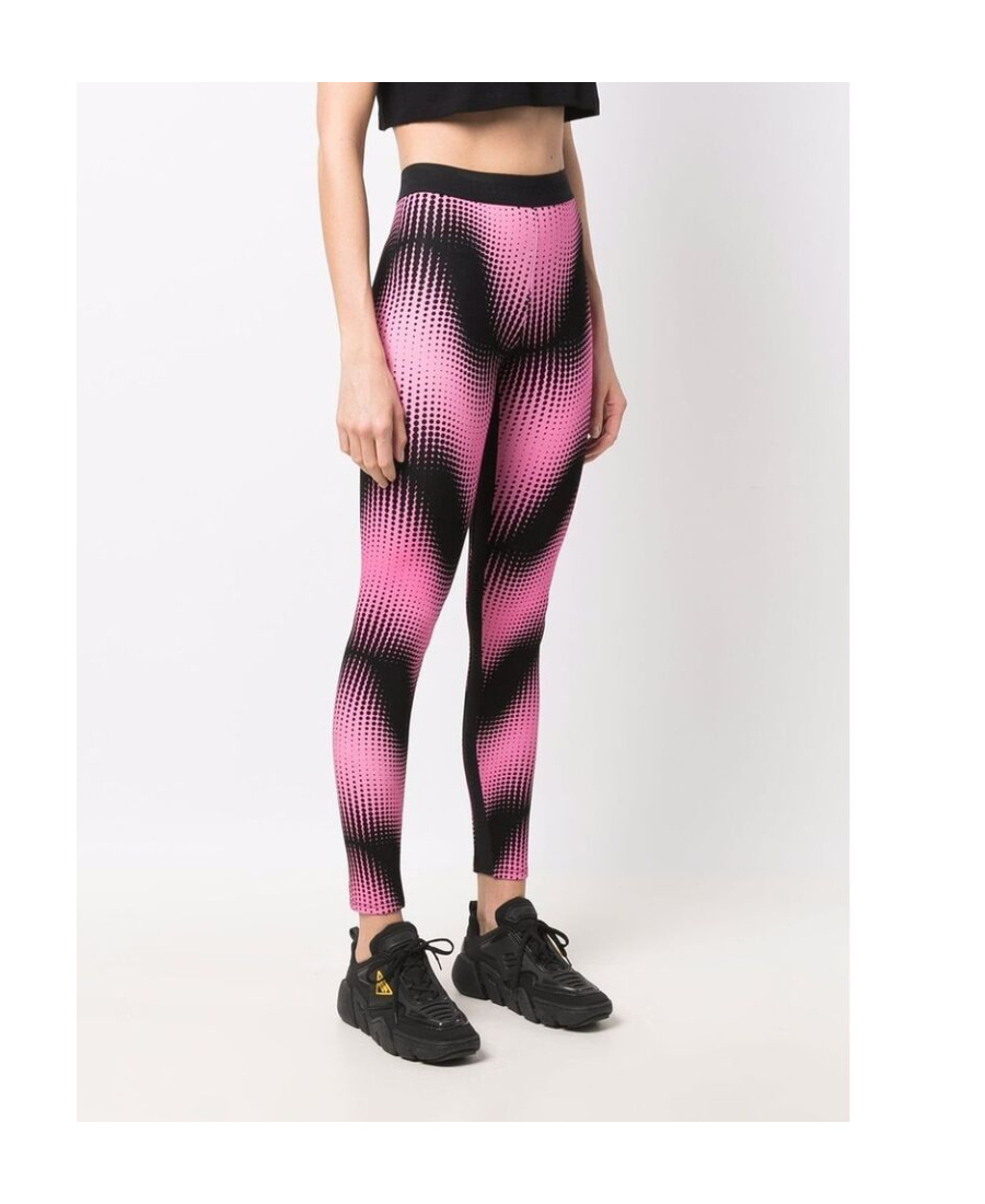 Shop Rabanne Abstract-print Leggings In Pink